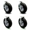 Service Caster 12 Inch Black Pneumatic Wheel Caster Swivel with Brake Swivel Lock 2 Rigid, 2PK SCC-100S3506-PNB-SLB-BSL-2-R-2 - alternate 2